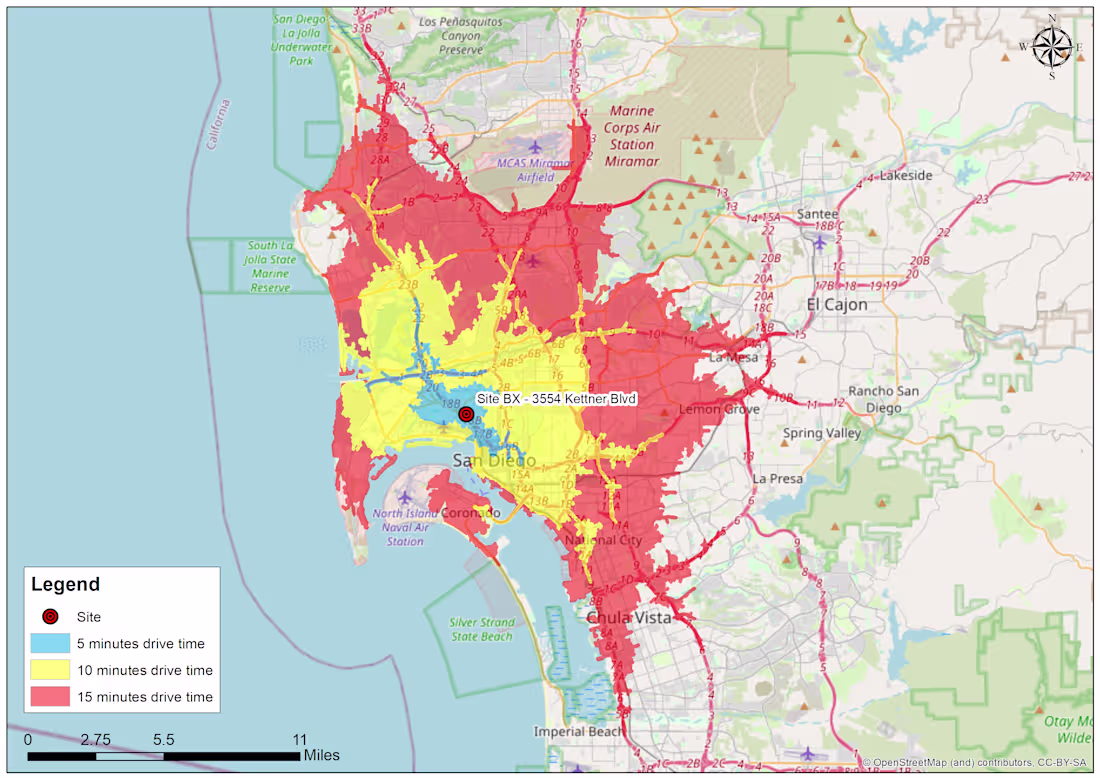 Cover image for Accessibility analysis using drive time polygons
