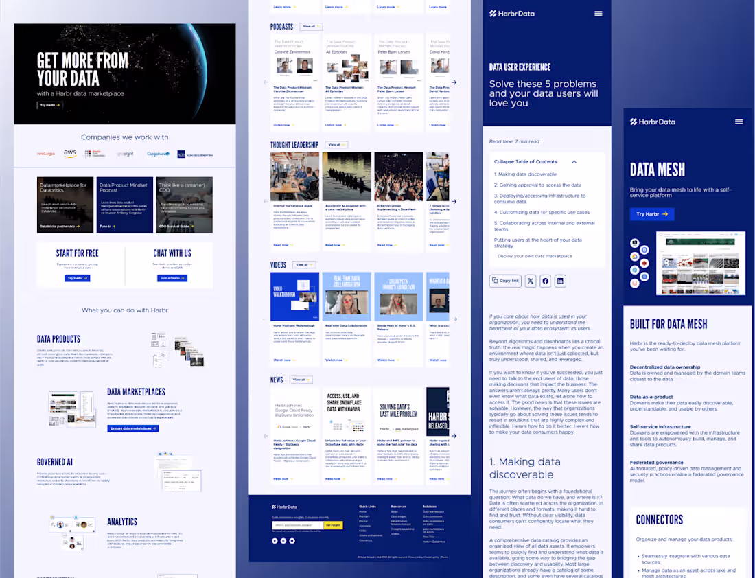 Cover image for Harbr Data - WordPress to Webflow migration