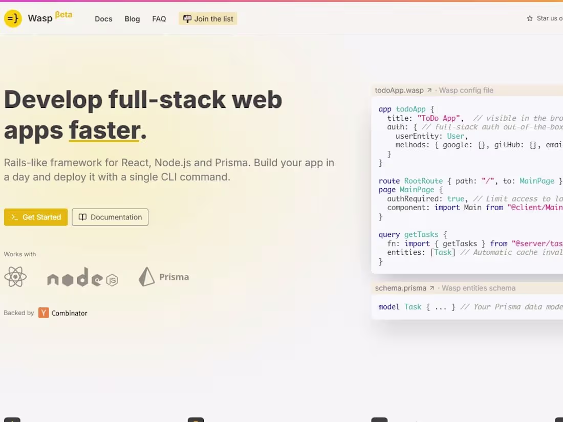 Cover image for Develop full-stack app with wasp nodejs react and prisma