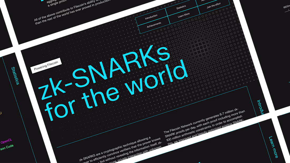 Cover image for zk-SNARKs by Filecoin :: Behance