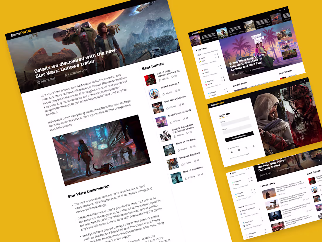 Cover image for GamePortal - Games News Page