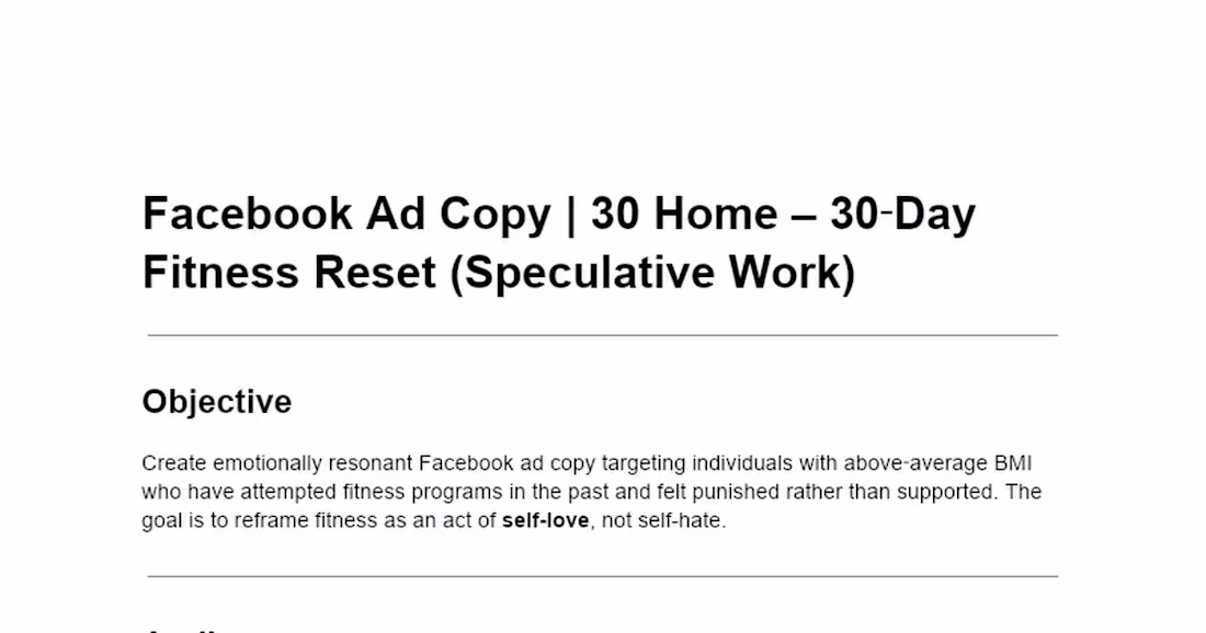 Cover image for Reframing Fitness: Self-Love Ad Campaign