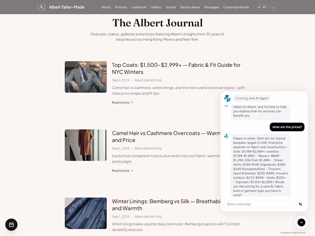 Cover image for Building Albert Tailor-Made, my own live business, to valida...