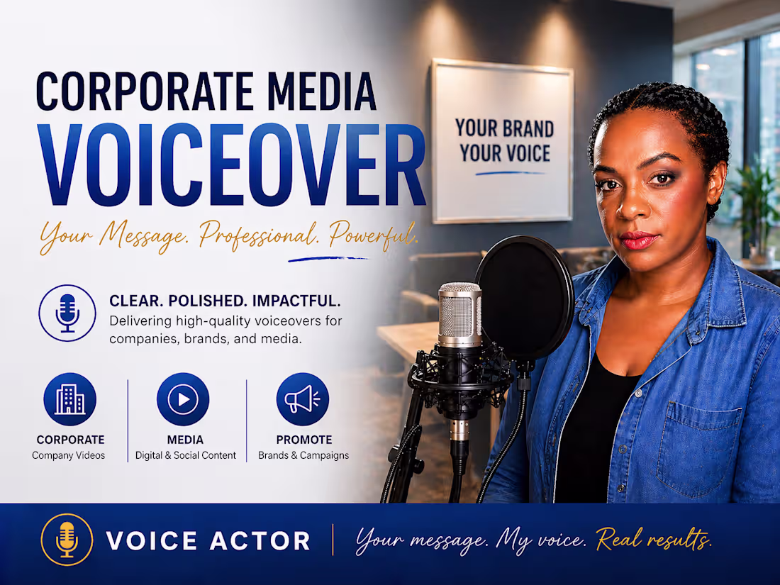 Cover image for Professional Corporate Voiceover for Media and Promotions