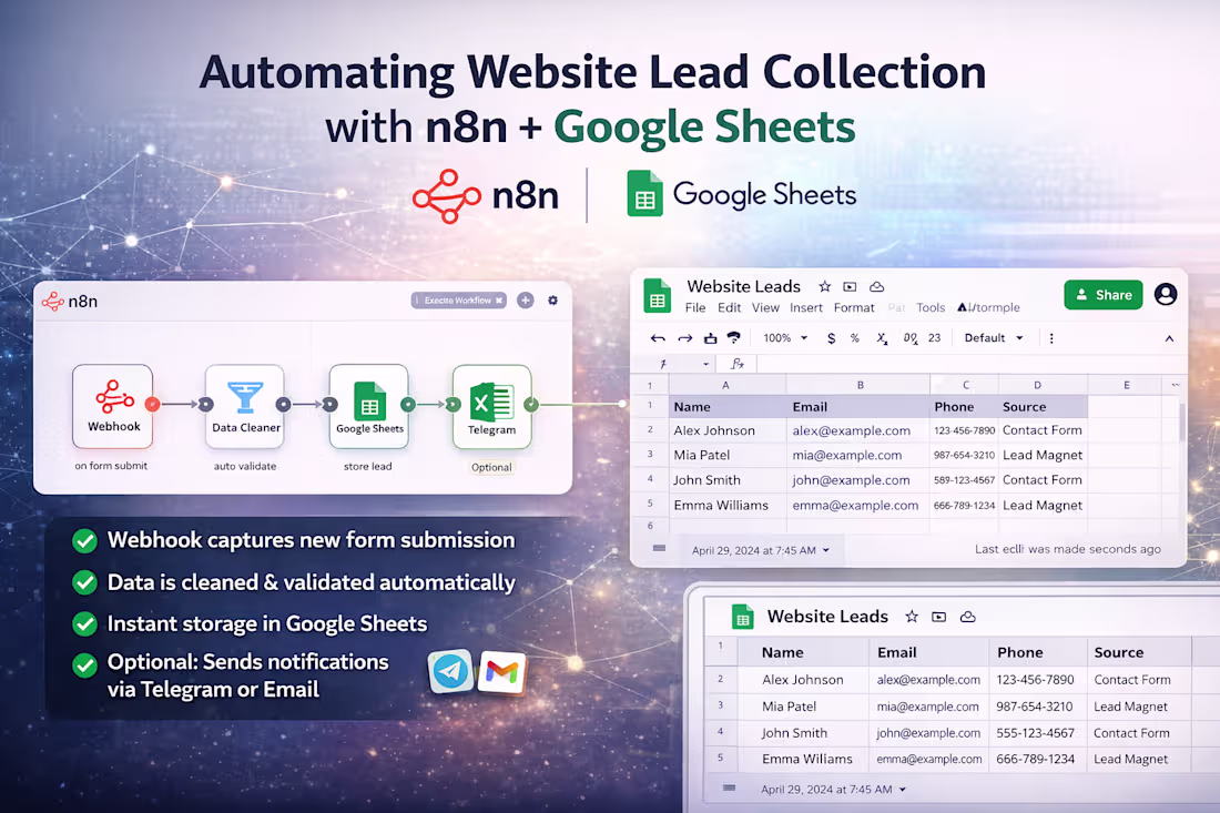 Cover image for Automating Website Lead Collection with