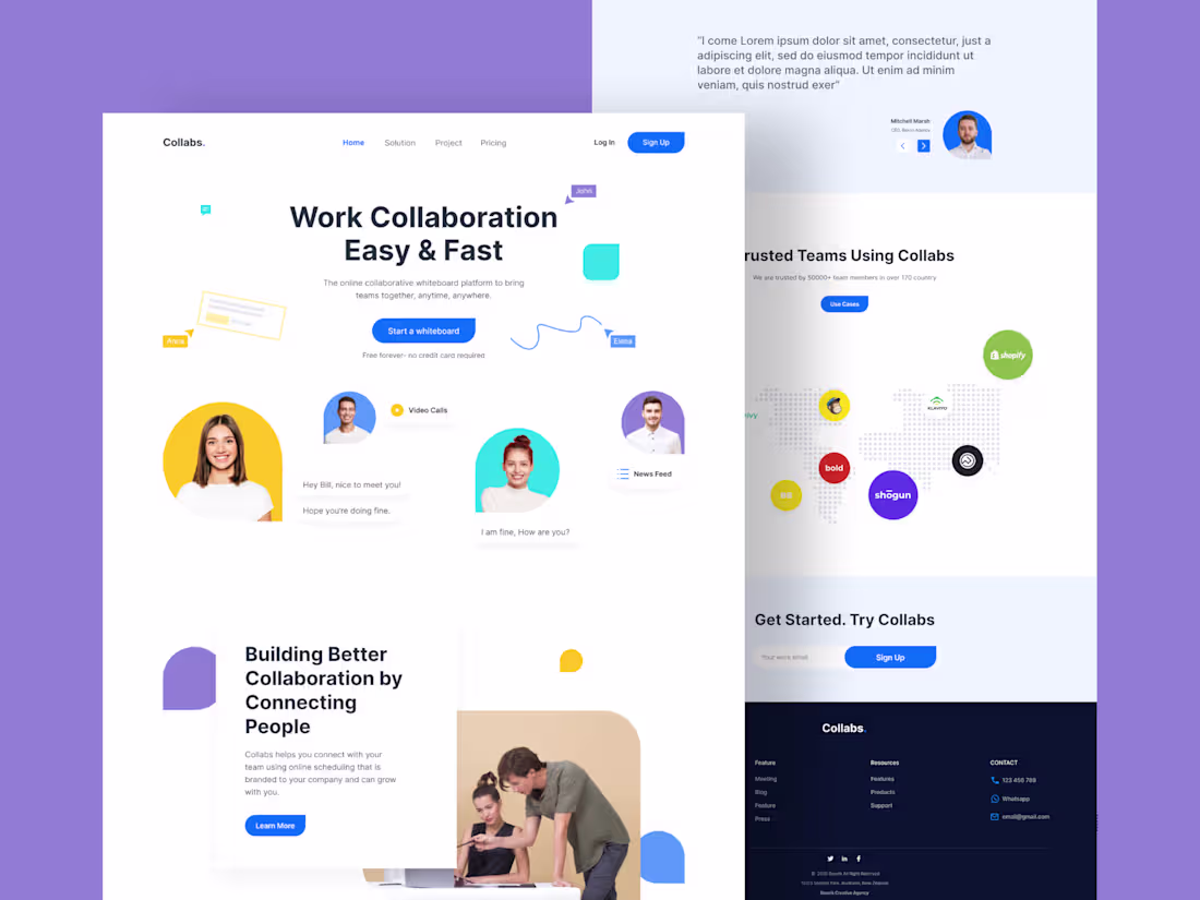 Cover image for Team Collabs Website UI