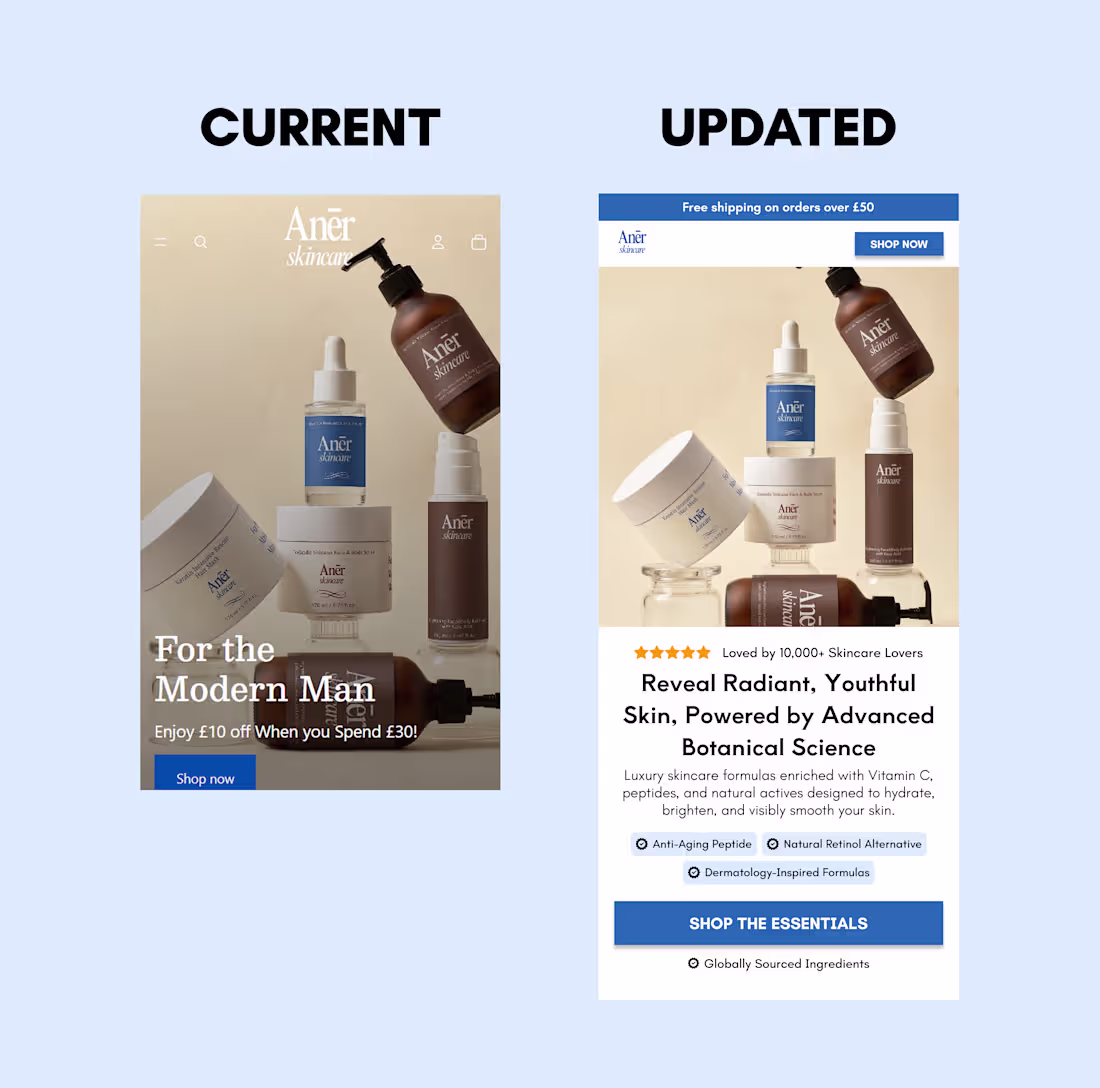 Cover image for Before and After Hero section