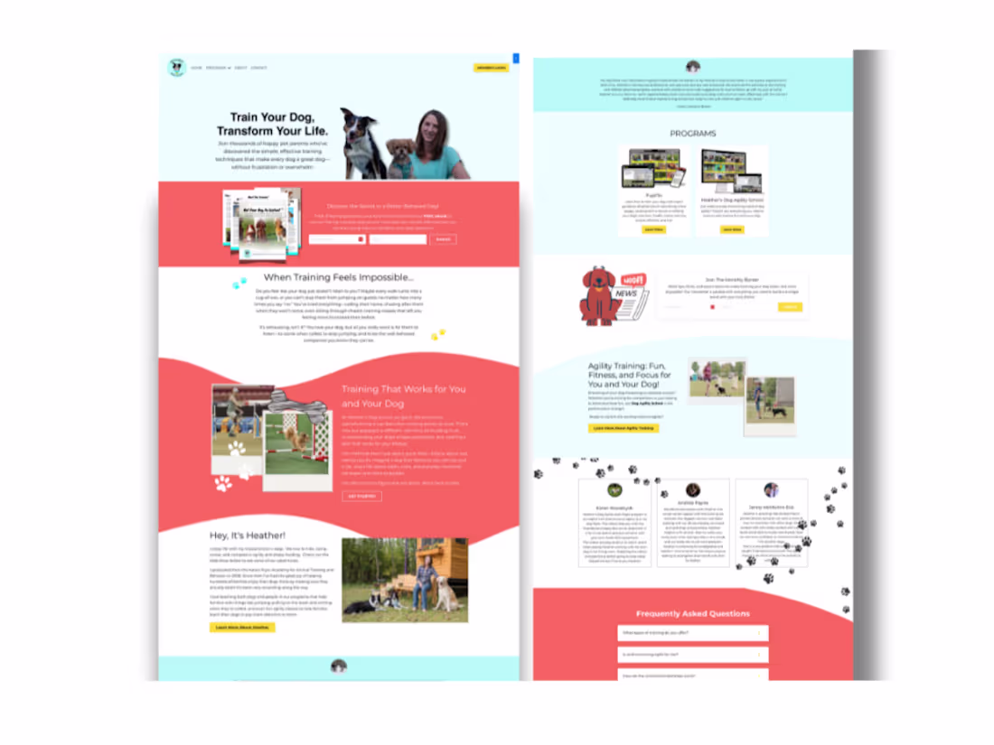 Cover image for Kajabi Website for Heather's Dog School