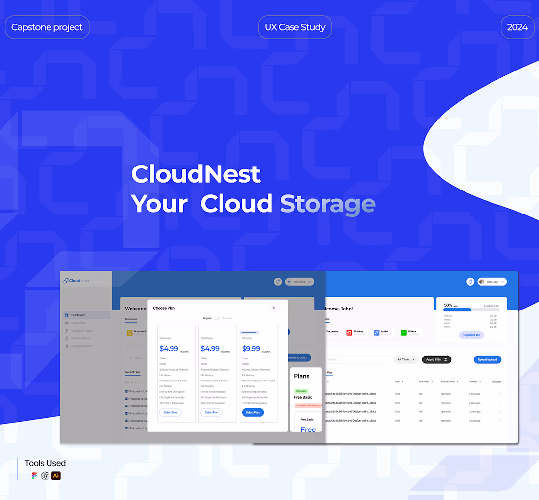 Cover image for CloudNest: File storage and sharing system :: Behance