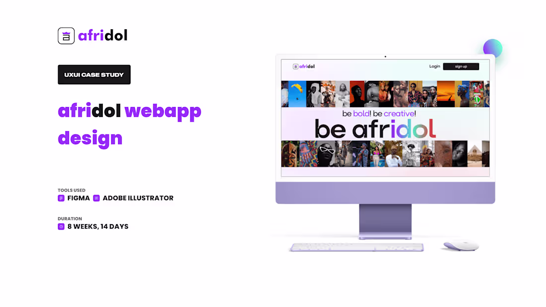 Cover image for afridol content creation webapp UI/UX case study