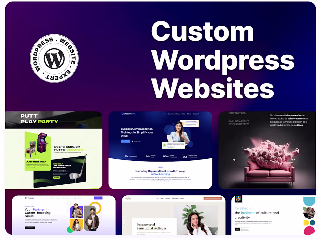 Cover image for Dynamic WordPress Websites Designed to Match Your Brand & Goals