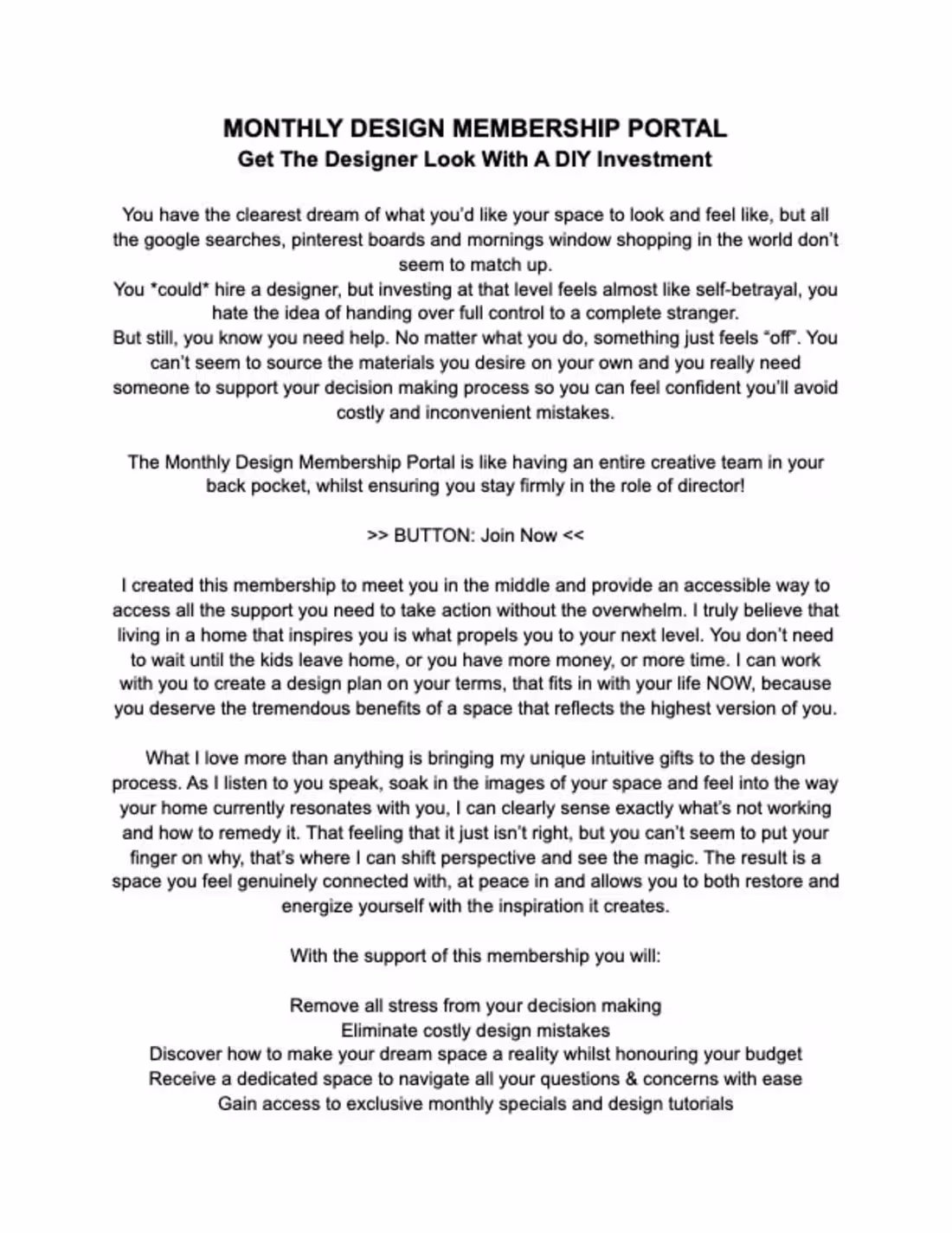 Cover image for Sales Page For Interior Designer