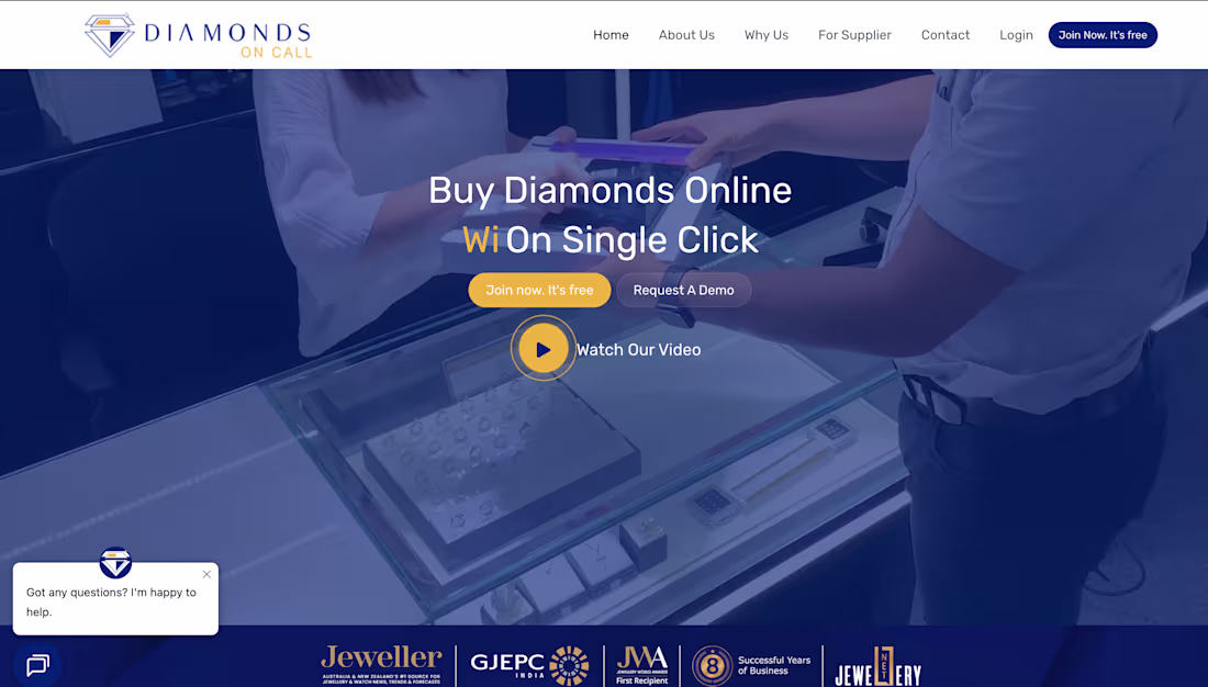 Cover image for Diamonds On Call provides jewellers