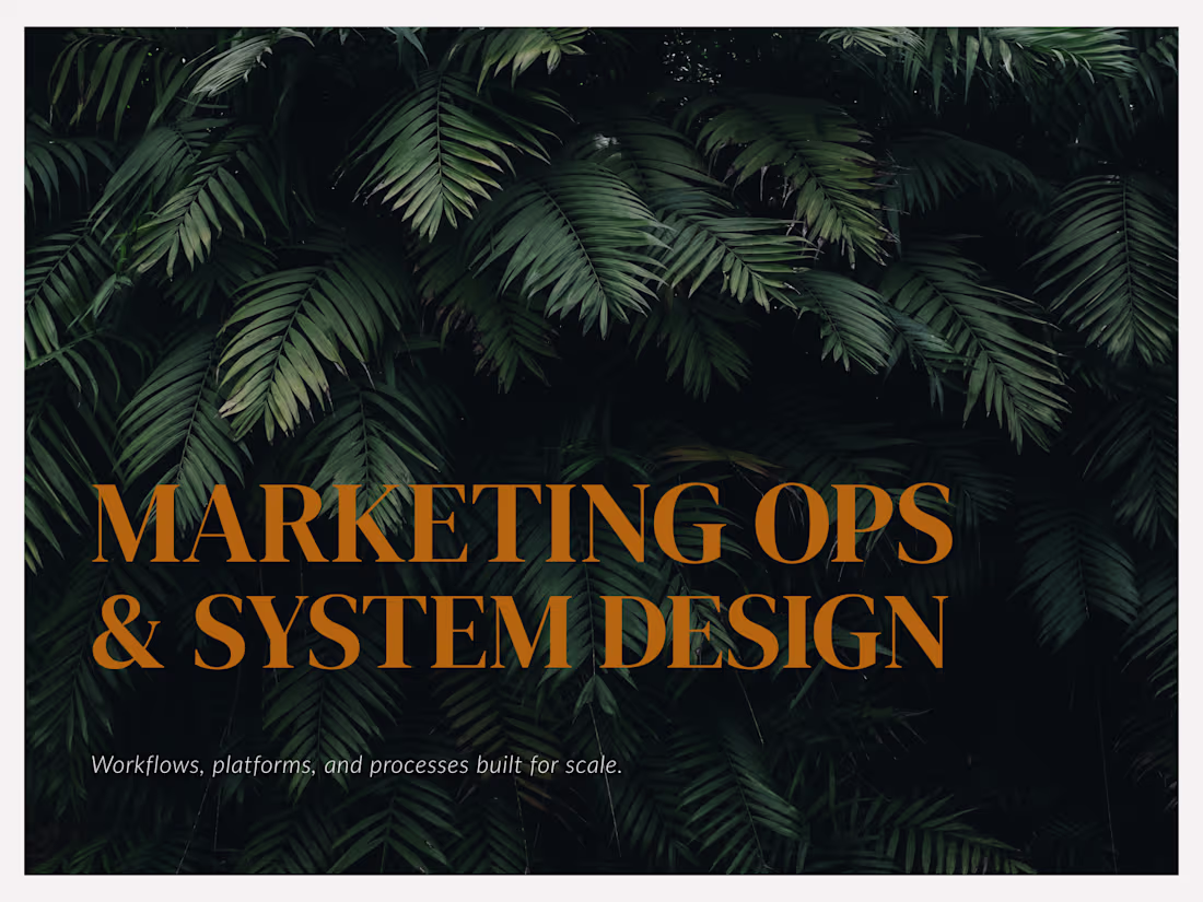 Cover image for Marketing Ops & Systems Design