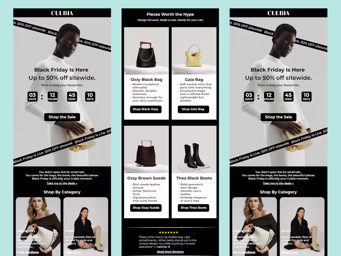 Cover image for BFCM Email Campaign for Culbia