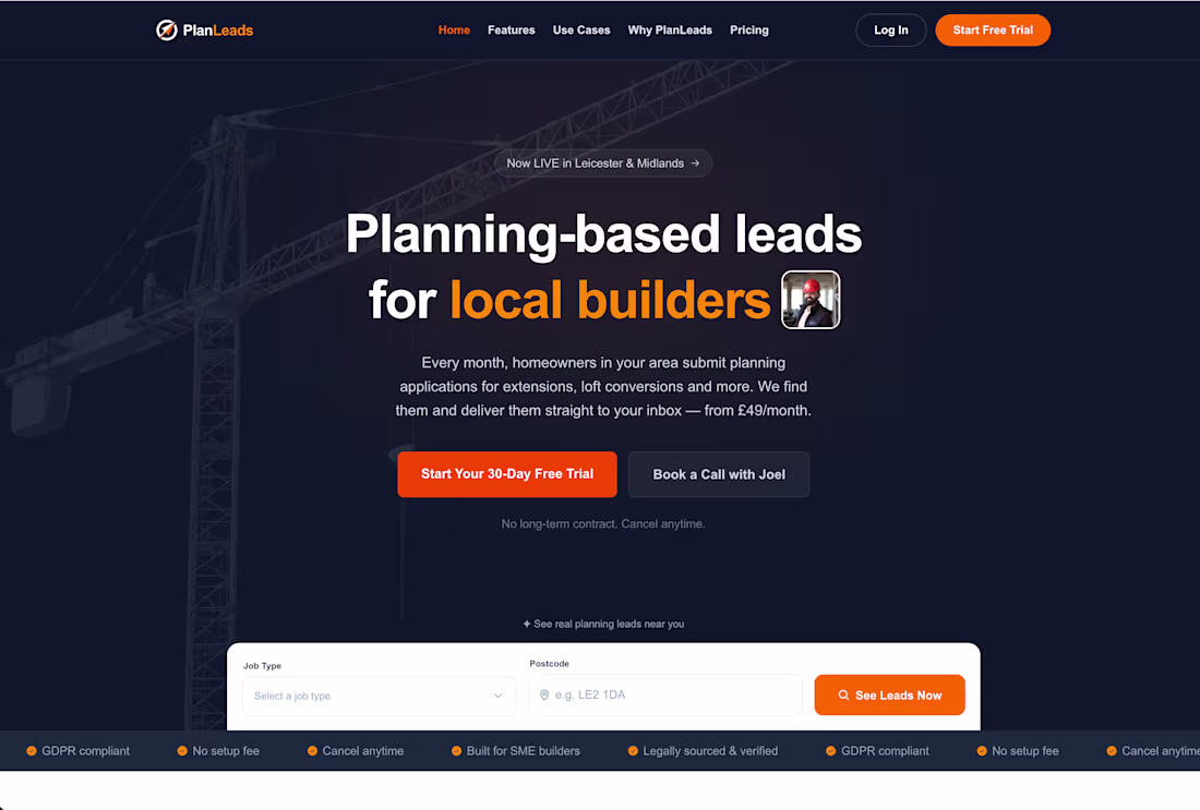 Cover image for PlanLeads — SaaS Lead Generation