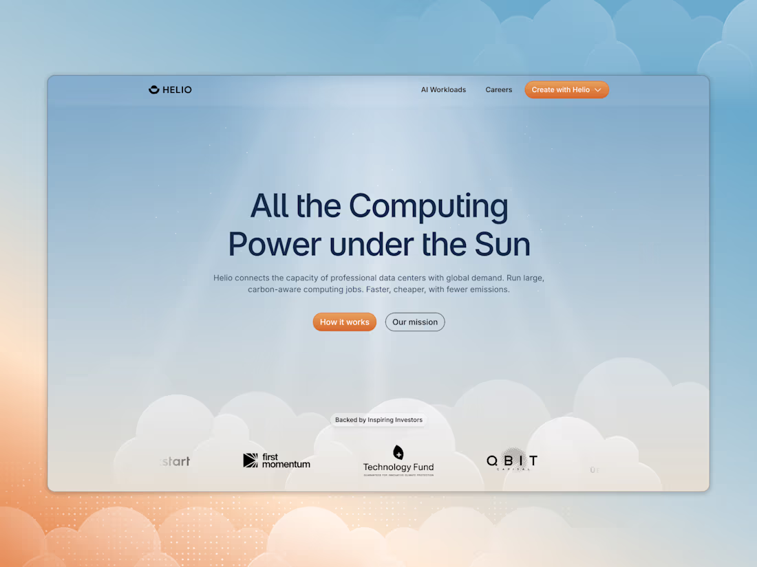 Cover image for Helio Cloud – Motion-Driven, Modern Cloud Platform UI/UX