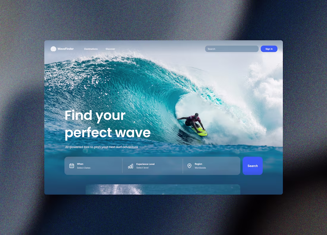 Cover image for WaveFinder - Surfing Destination Finder Website