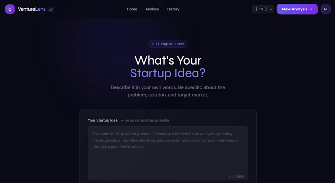 Cover image for VentureLens AI is an AI-powered