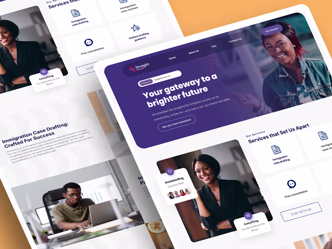 Cover image for StraightGreenCard -Immigration Agency Website Development