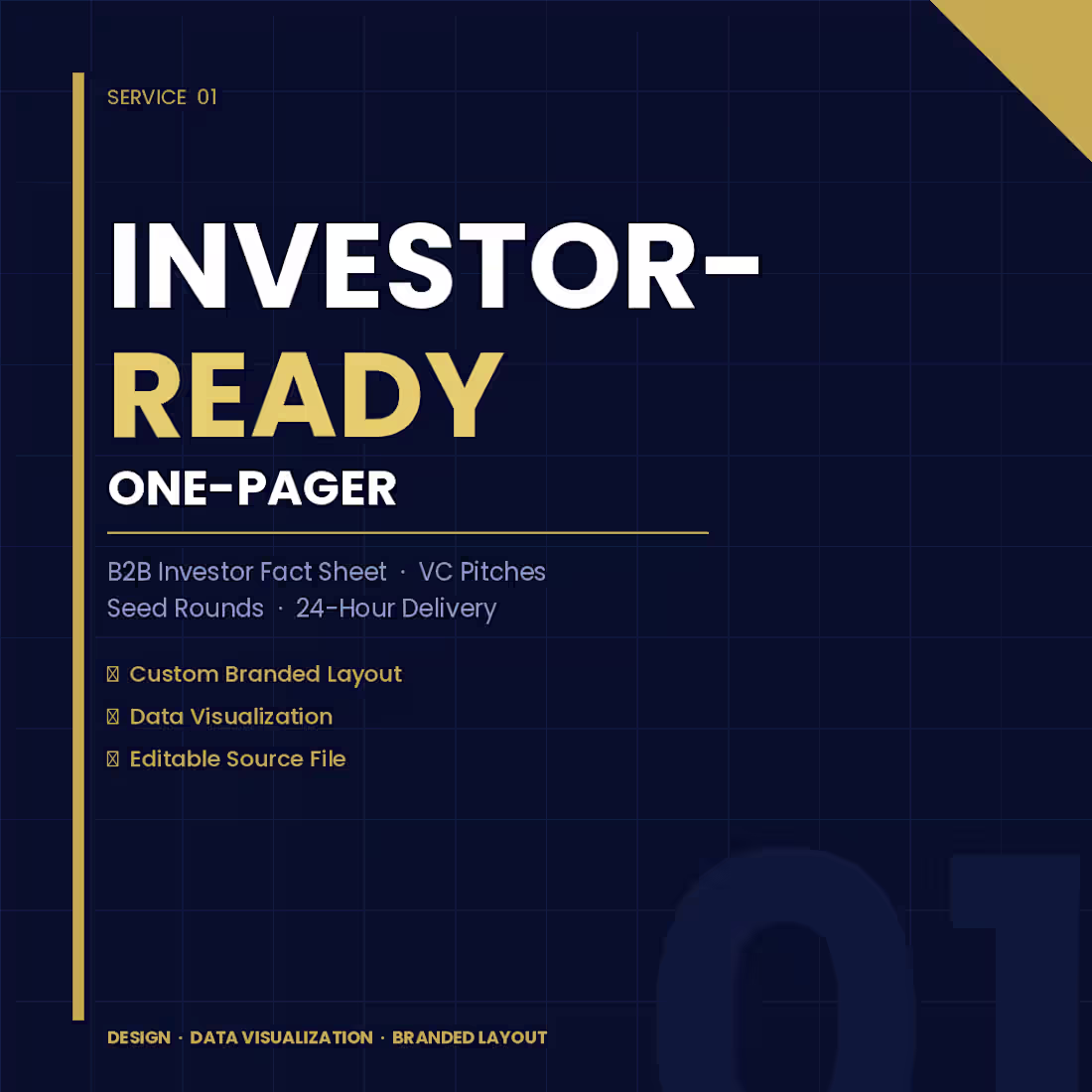 Cover image for Professional B2B Investor Fact Sheet & Pitch One-Pager