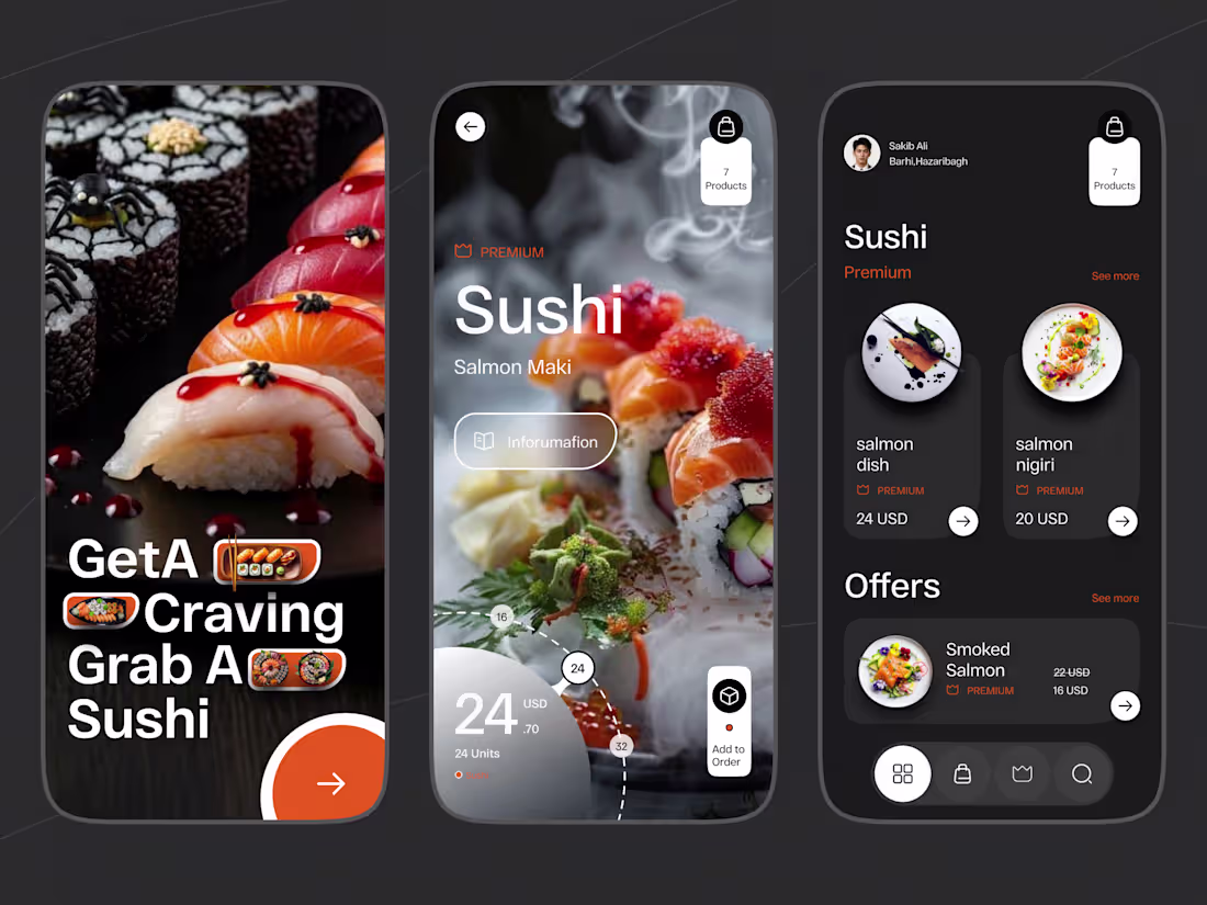Cover image for Premium Sushi Delivery App UI/UX