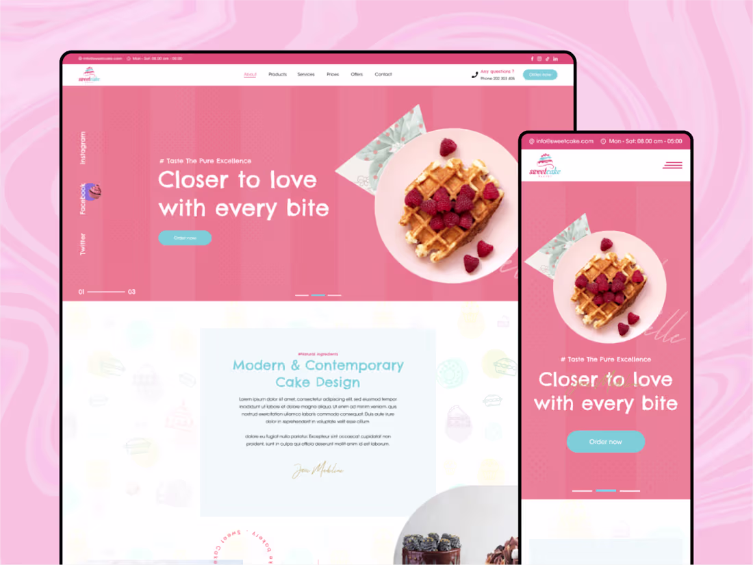 Cover image for Cake Shop - E-commerce Landing page