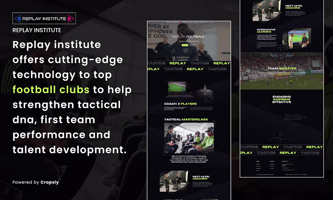 Cover image for ReplayInstitute.com – Smarter Training, Better Performance 🏆🔥