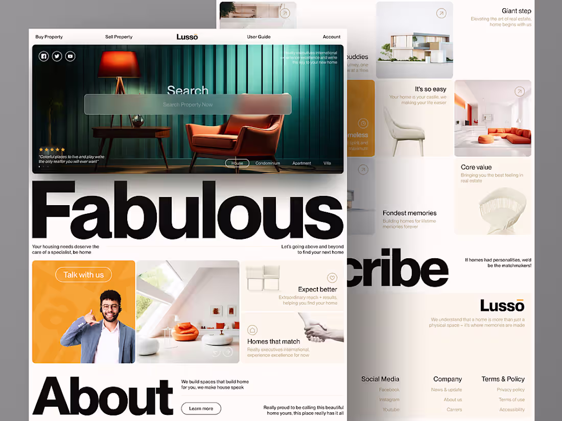 Cover image for Lusso Real Estate Platform UI Design