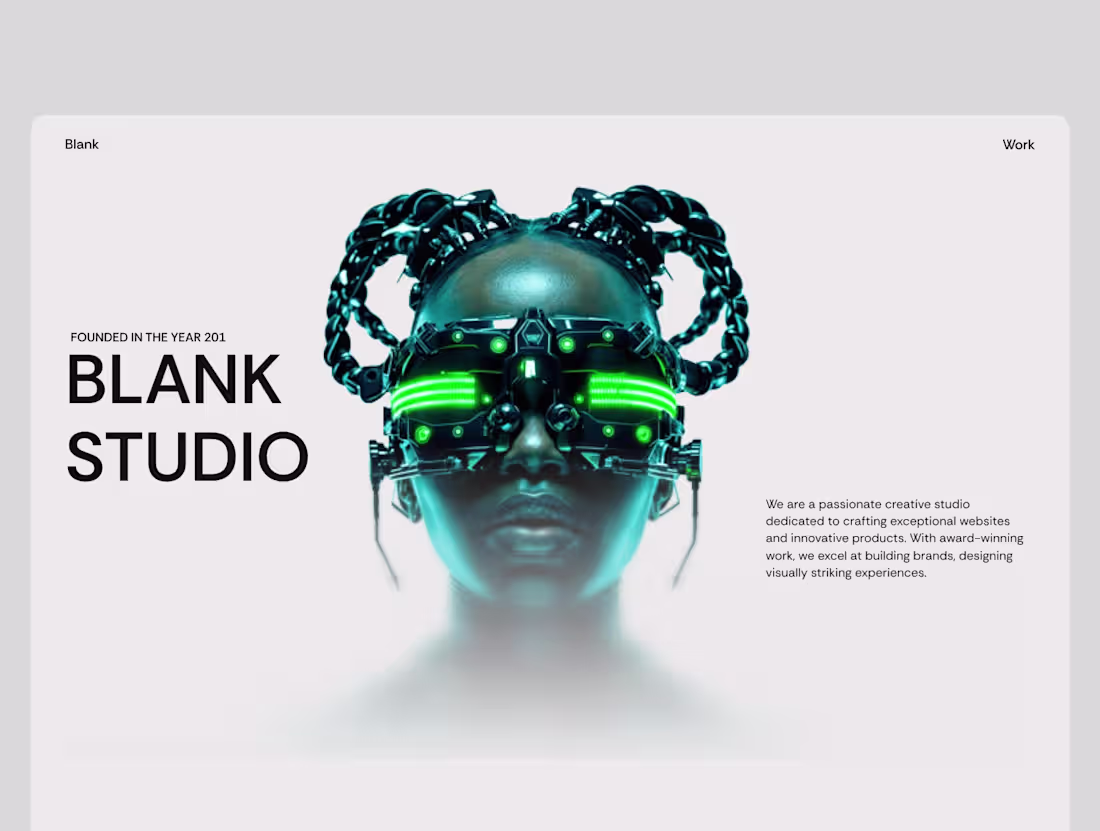 Cover image for Blank Studio Minimal Design Landing Page