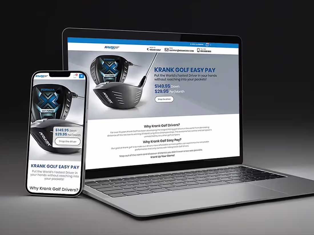 Cover image for KRANK GOLF EASY PAY | 2021 | WordPress, WooCommerce, Elementor