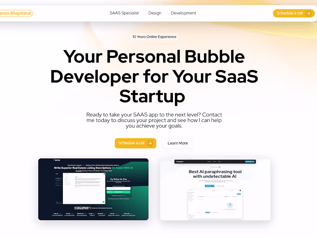 Cover image for Bubble Developer | Founder of a Successful SAAS App