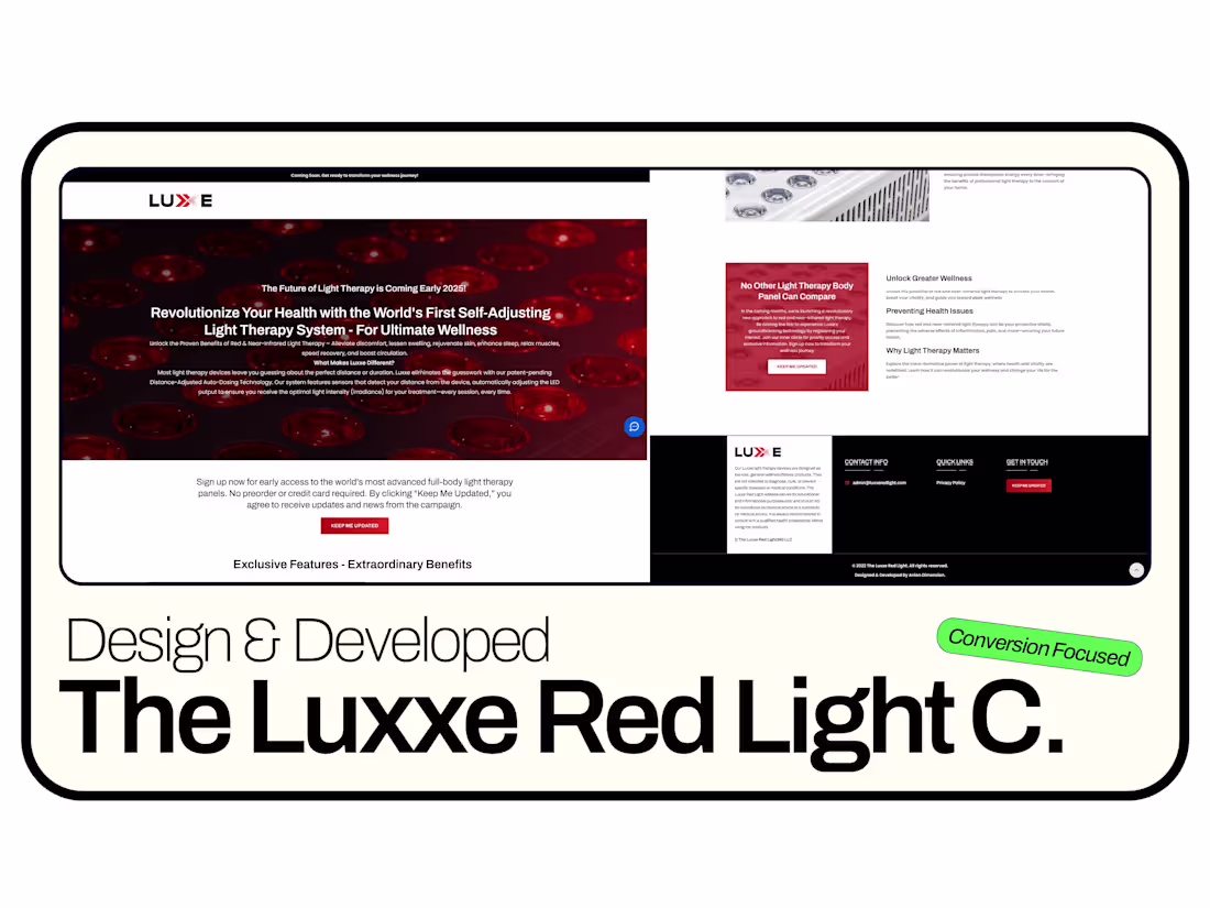 Cover image for Luxxe Red Light Website Design and Development
