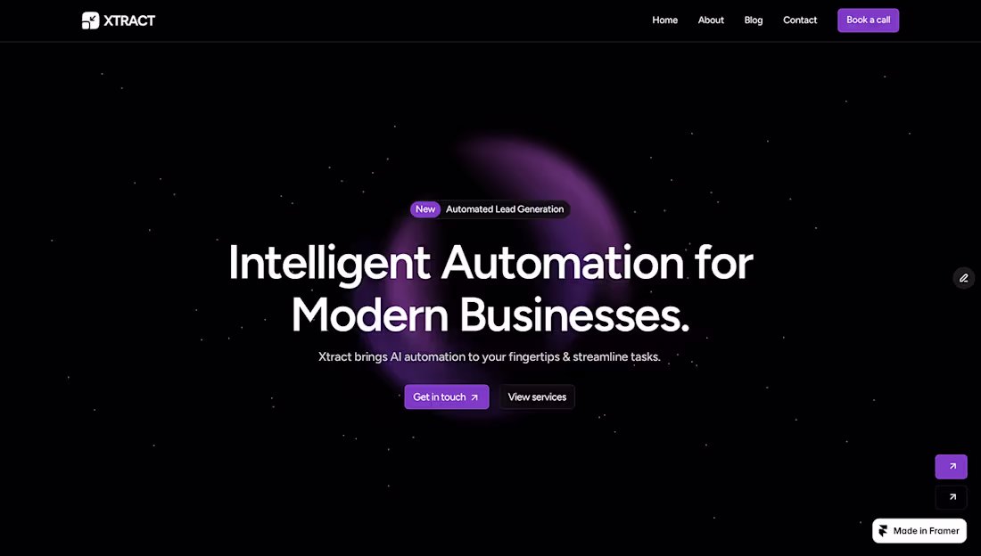 Cover image for Futuristic UI Design for Xtract's AI Automation Platform