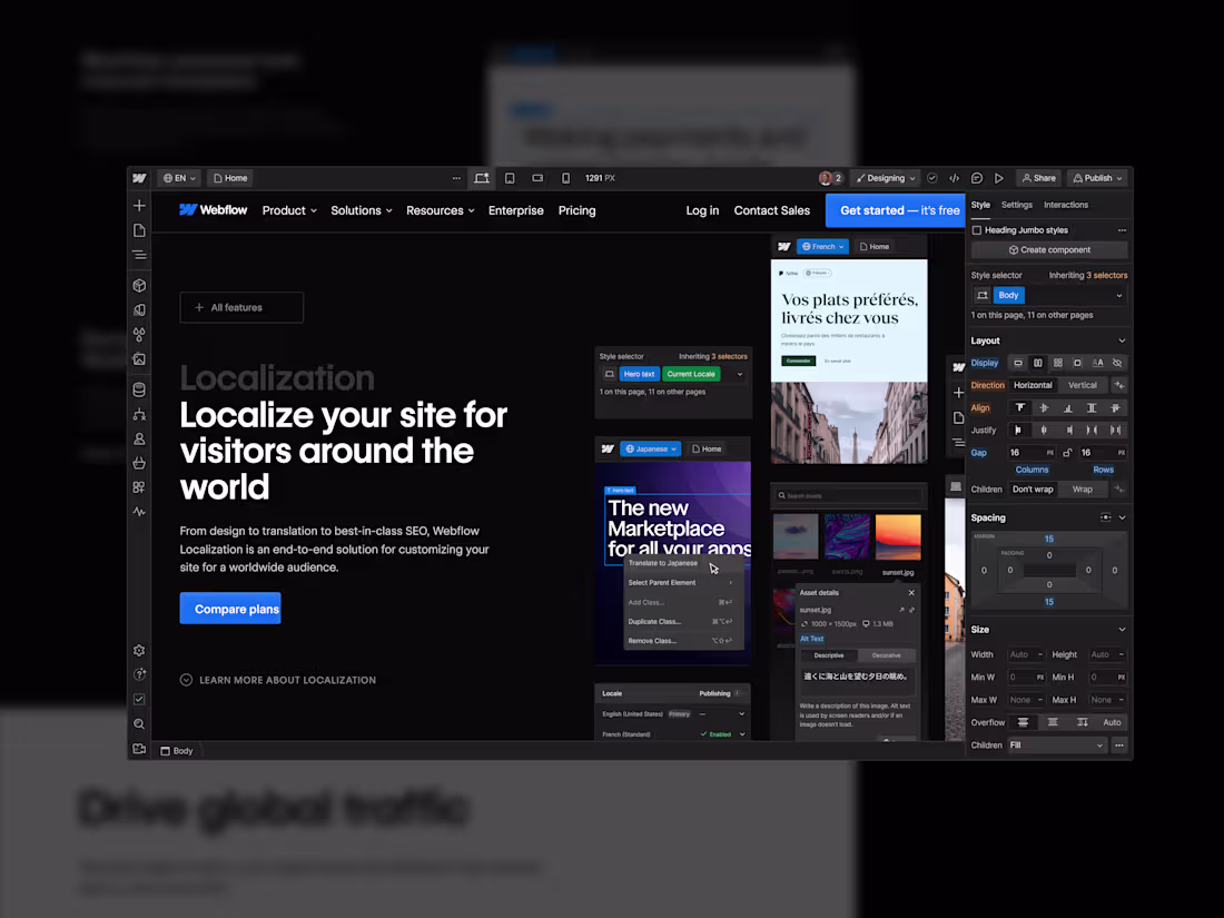 Cover image for Designing & Developing Webflow's Localization Page