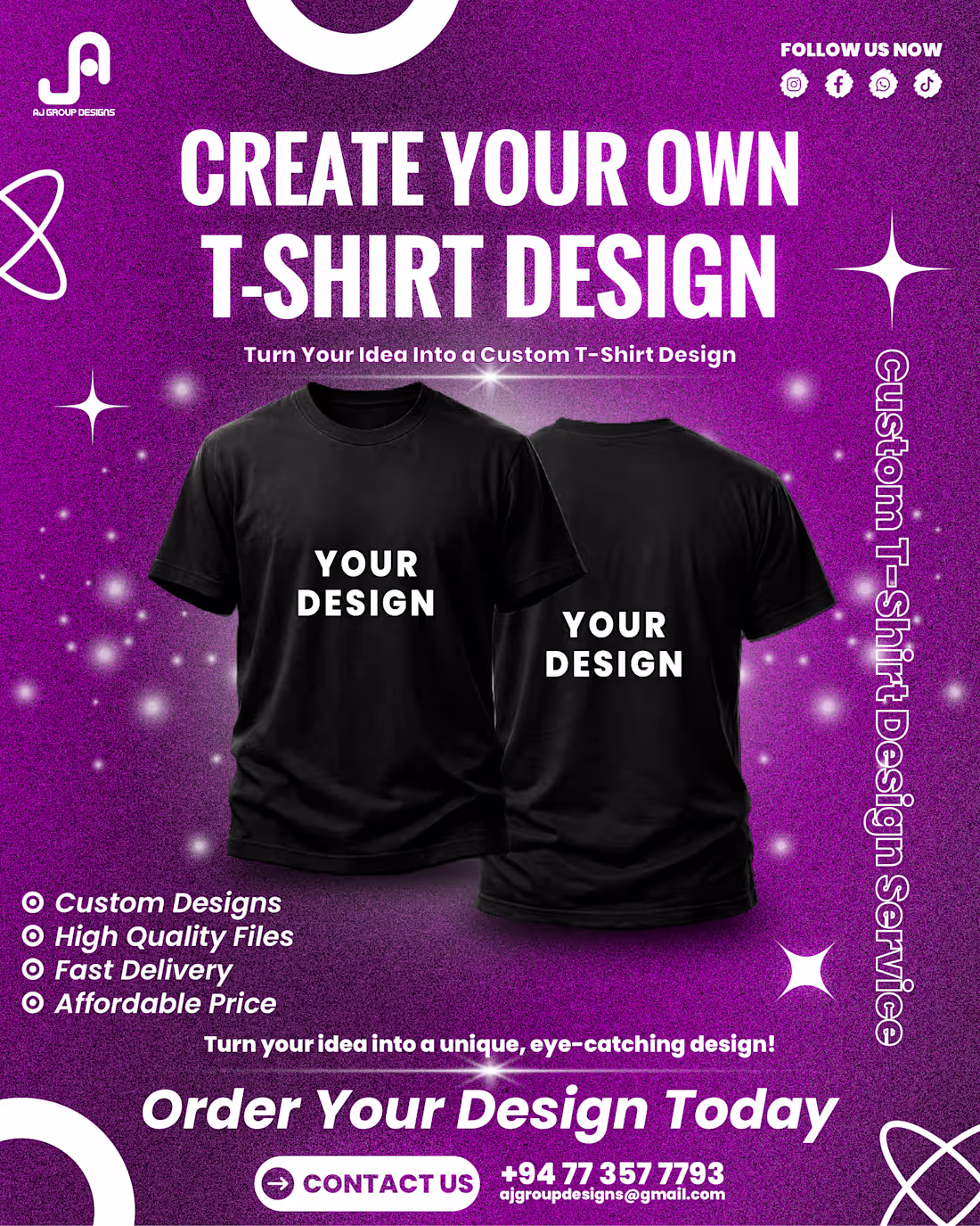 Cover image for Custom Modern T-Shirt Design for Print & Clothing Brands
