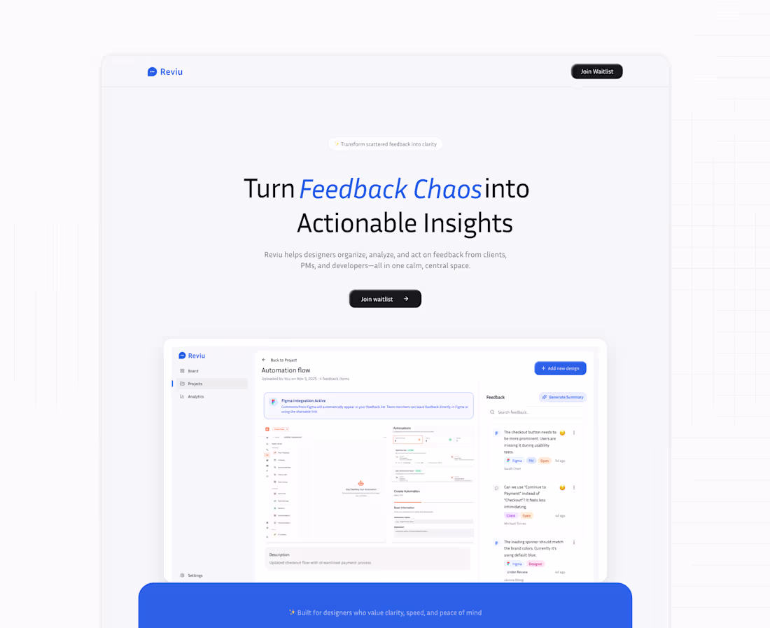 Cover image for Feedback Management SaaS - Hero section