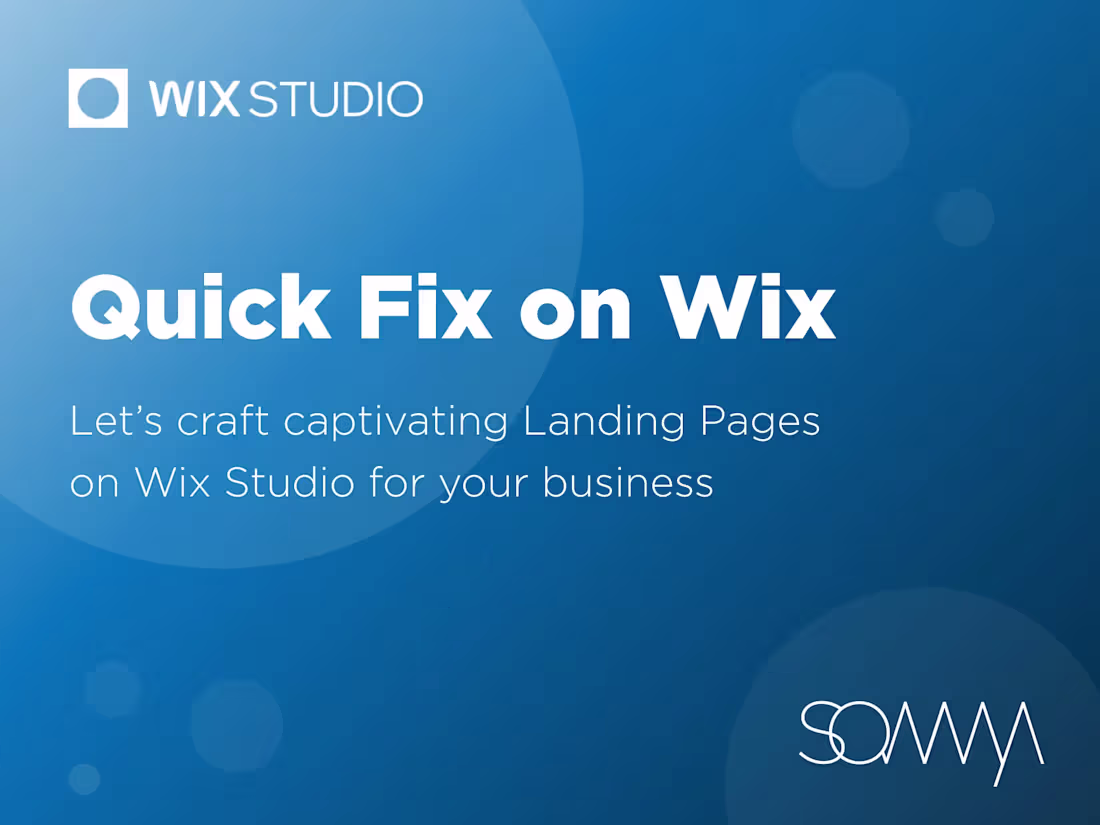 Cover image for Quick Fix on Wix ⚡ Captivating Landing Page on Wix Studio