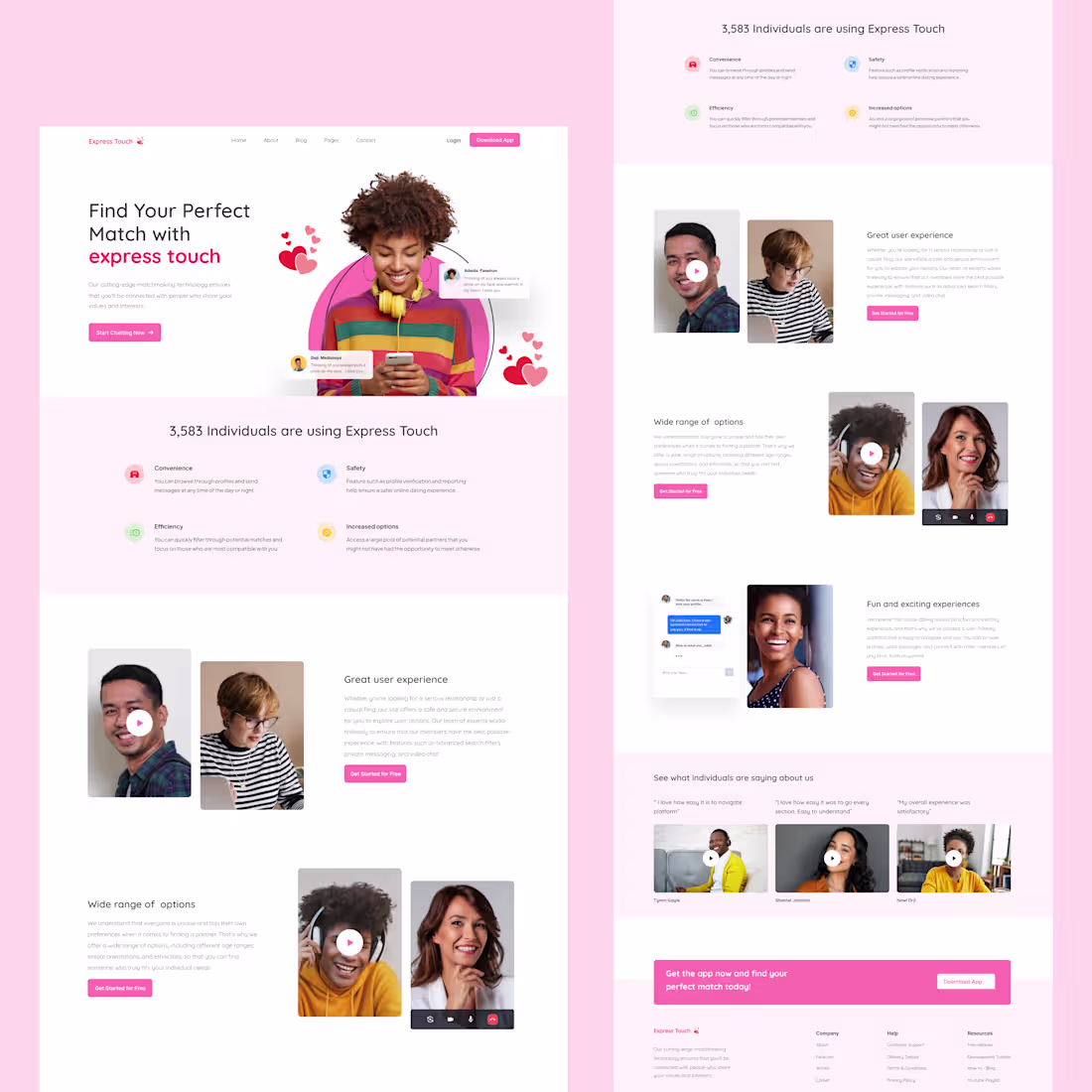 Cover image for Dating landing page design
