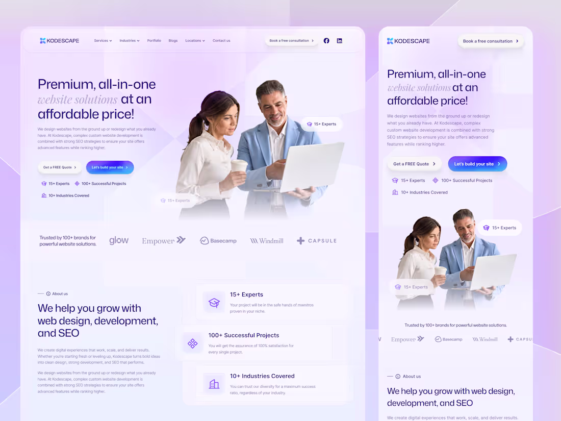 Cover image for Kodescape Digital Matketing Website.