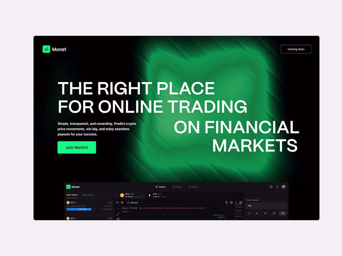 Cover image for Monet Landing Page