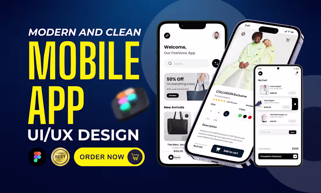 Cover image for Premium Mobile App UI/UX Design (iOS & Android)