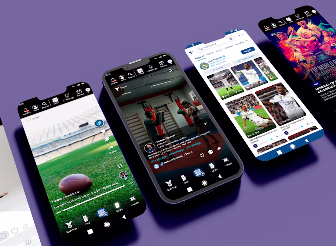 Cover image for Sportyeah – Social Feed & Interaction System (Mobile UI) Red...