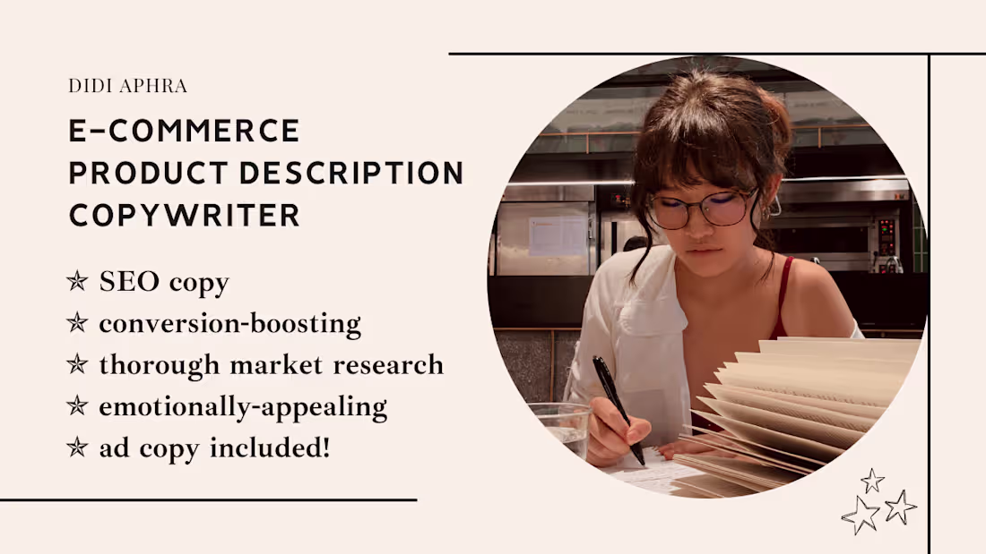Cover image for Engaging Ecommerce Product Description Copywriter