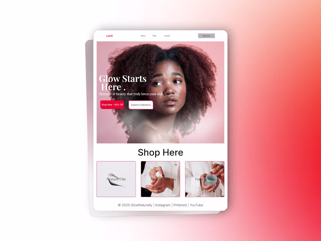 Cover image for Skincare landing page design 