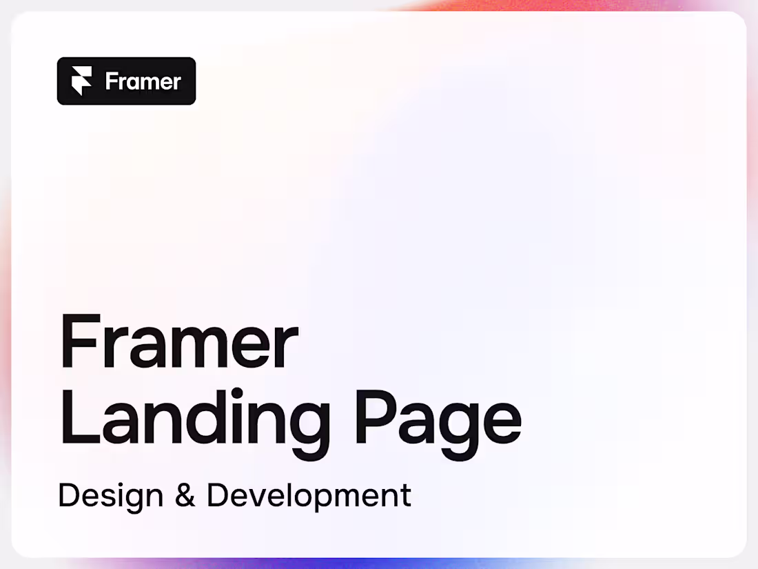 Cover image for Framer Landing Page (Design & Development)