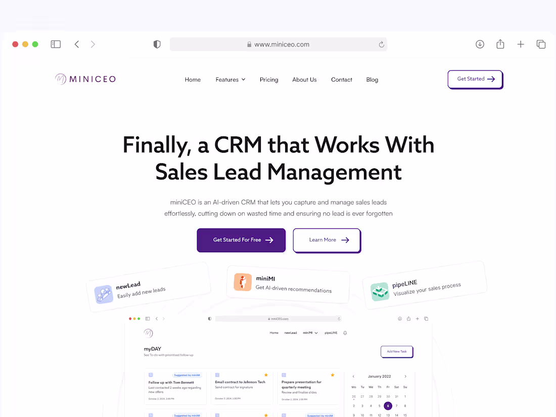 Cover image for miniCEO - AI-driven CRM