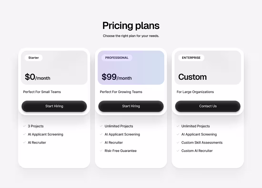 Cover image for Pricing page UI design