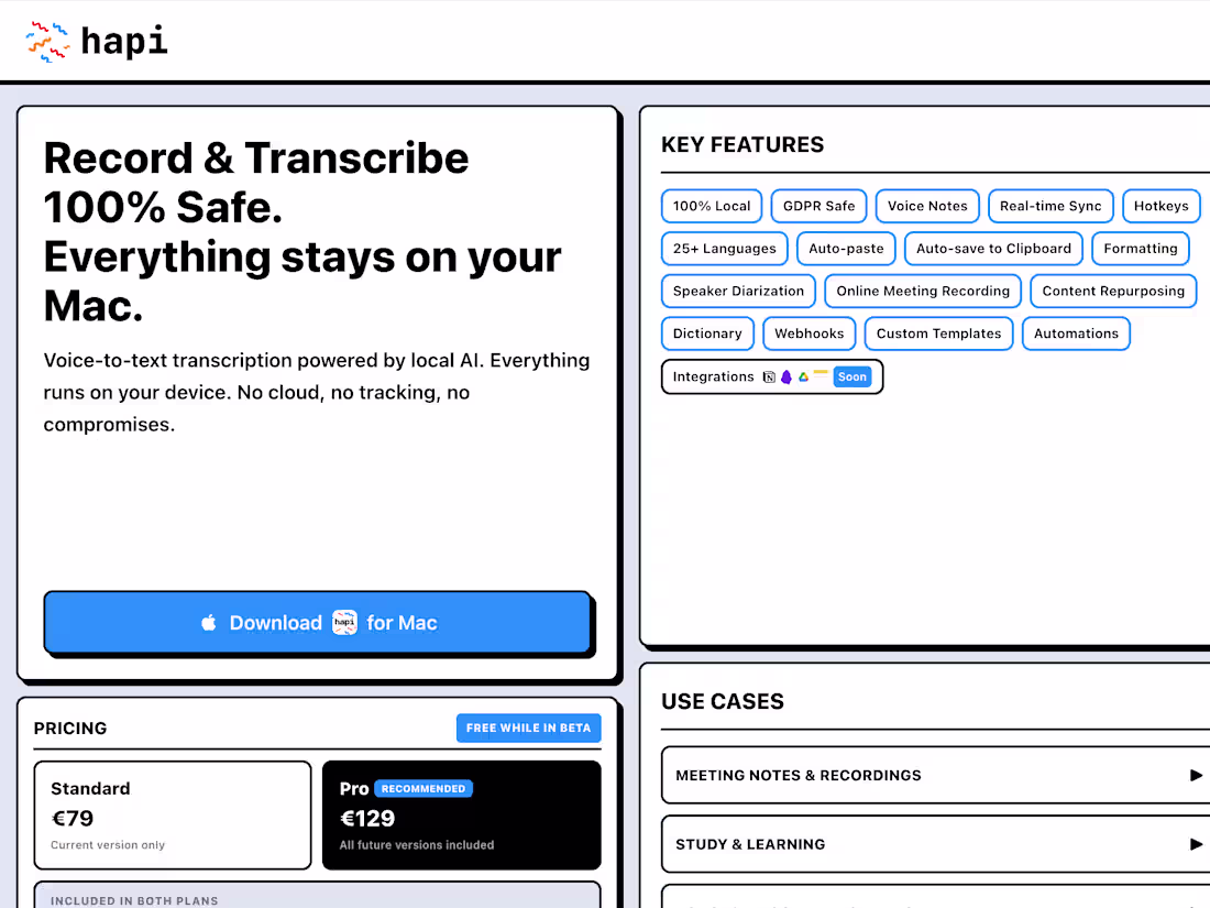 Cover image for Hapi is a 100% Local