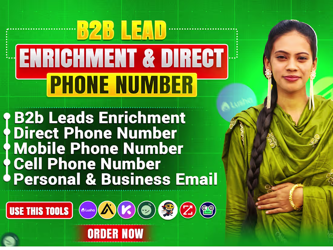 Cover image for I will enrichment b2b lead cell phone & direct phone number
